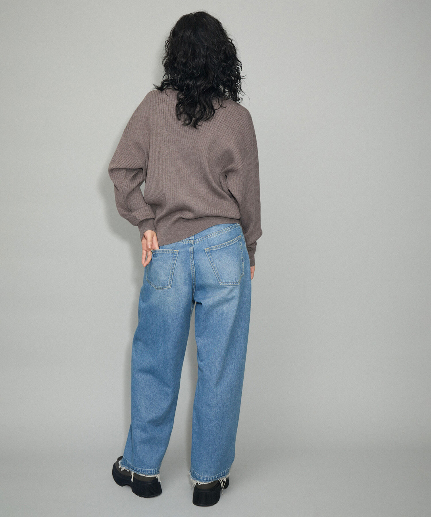 ADAM ET ROPE'「【WEB限定】WOOL混リブタートルニット」|ニット・セーター|