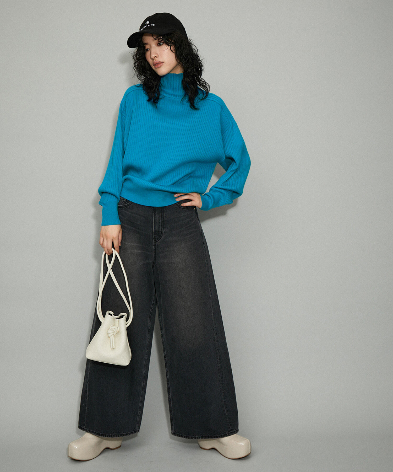 ADAM ET ROPE'「【WEB限定】WOOL混リブタートルニット」|ニット・セーター|