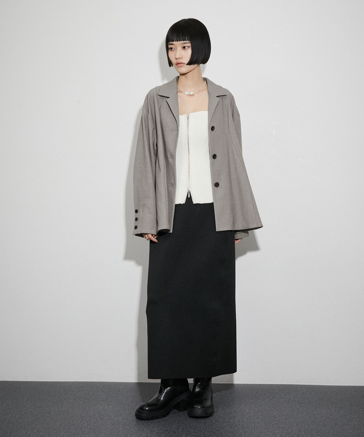 ADAM ET ROPE'「【サステナブル・セットアップ対応】ウェーブラインシャツジャケット」|テーラードジャケット|