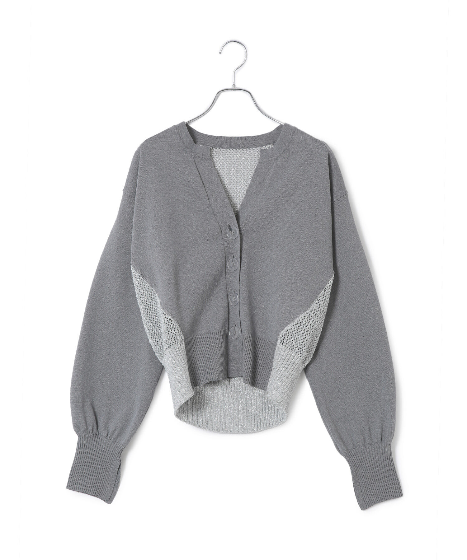 ADAM ET ROPE'「【WEB限定・サステナブル】ラメメッシュカーディガン」|カーディガン|