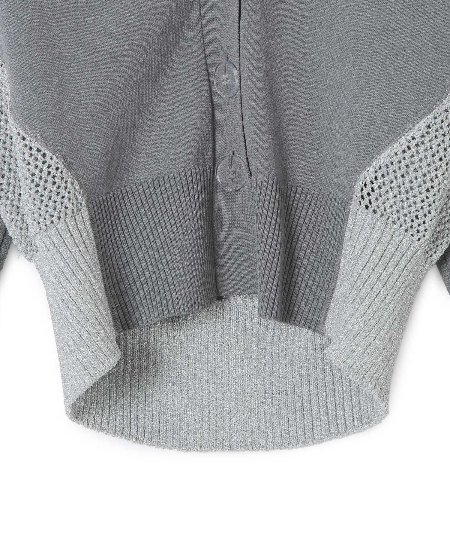 ADAM ET ROPE'「【WEB限定・サステナブル】ラメメッシュカーディガン」|カーディガン|