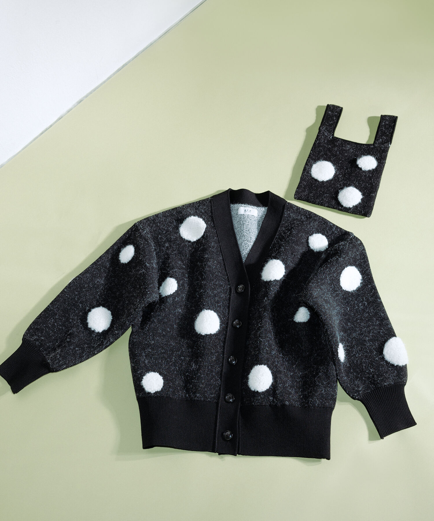 ADAM ET ROPE'「【WEB限定・サステナブル】ループジャカードドットニットカーディガン」|カーディガン|