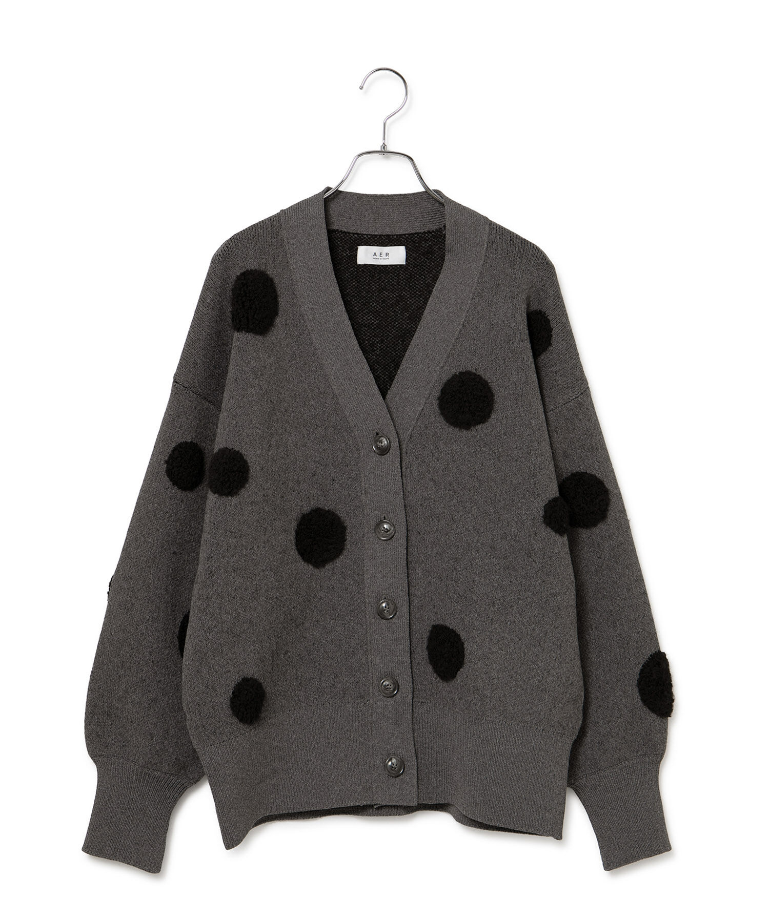 ADAM ET ROPE'「【WEB限定・サステナブル】ループジャカードドットニットカーディガン」|カーディガン|