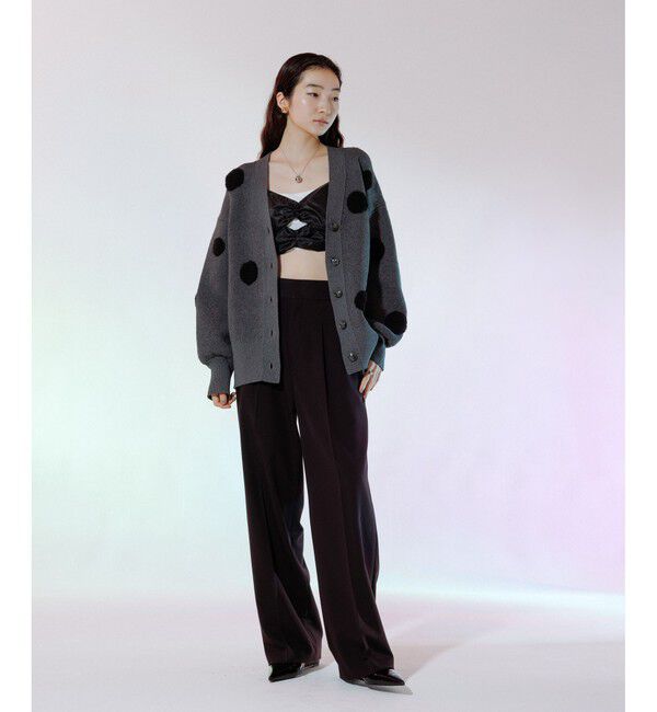 ADAM ET ROPE'「【WEB限定・サステナブル】ループジャカードドットニットカーディガン」|カーディガン|