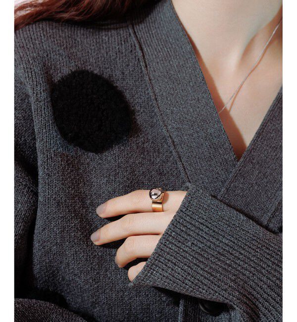 ADAM ET ROPE'「【WEB限定・サステナブル】ループジャカードドットニットカーディガン」|カーディガン|