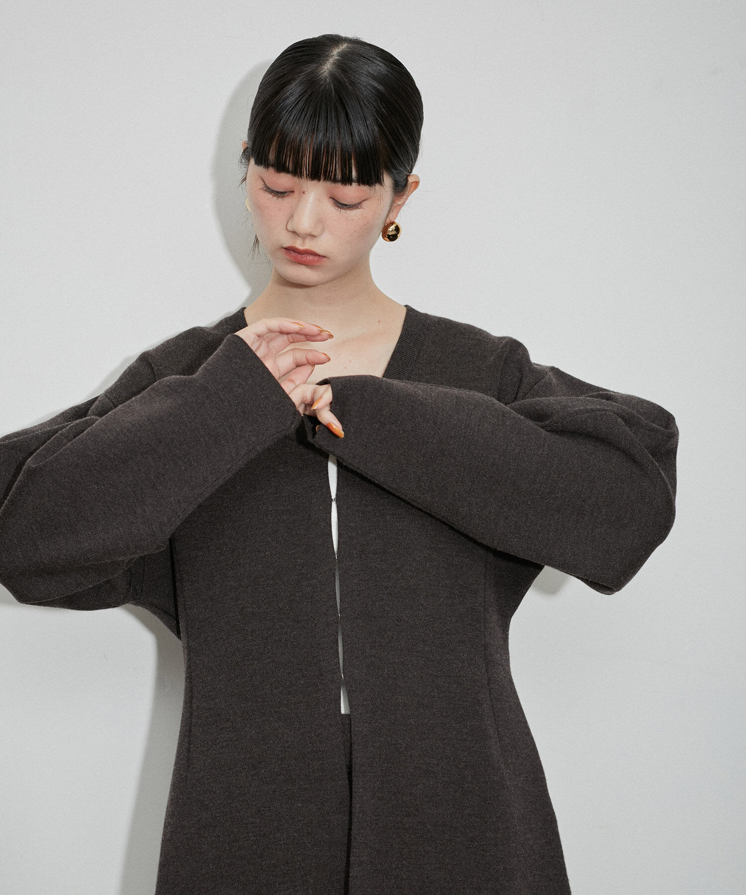 ADAM ET ROPE'「ホックジャケットカーディガン」|カーディガン|