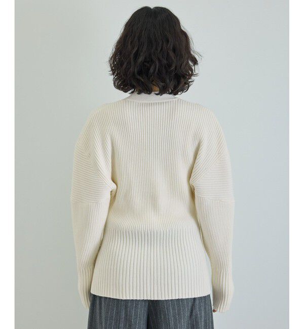 ADAM ET ROPE'「【洗える】フォルムリブカーディガン」|カーディガン|