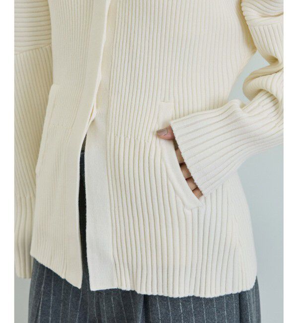 ADAM ET ROPE'「【洗える】フォルムリブカーディガン」|カーディガン|