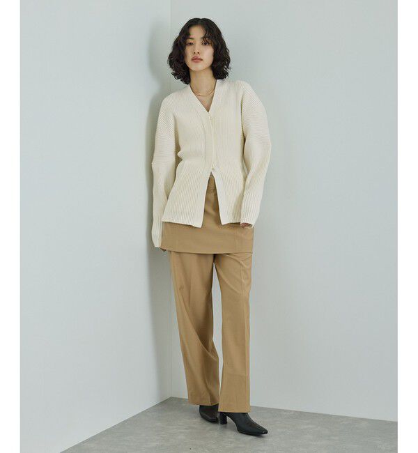 ADAM ET ROPE'「【洗える】フォルムリブカーディガン」|カーディガン|