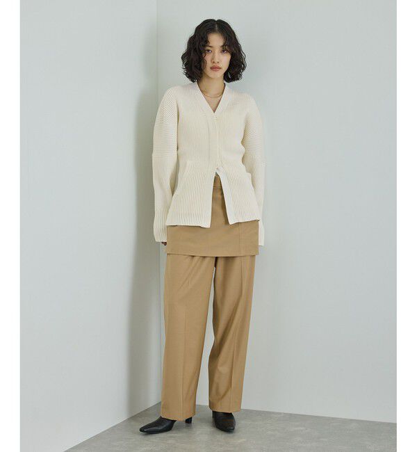 ADAM ET ROPE'「【洗える】フォルムリブカーディガン」|カーディガン|