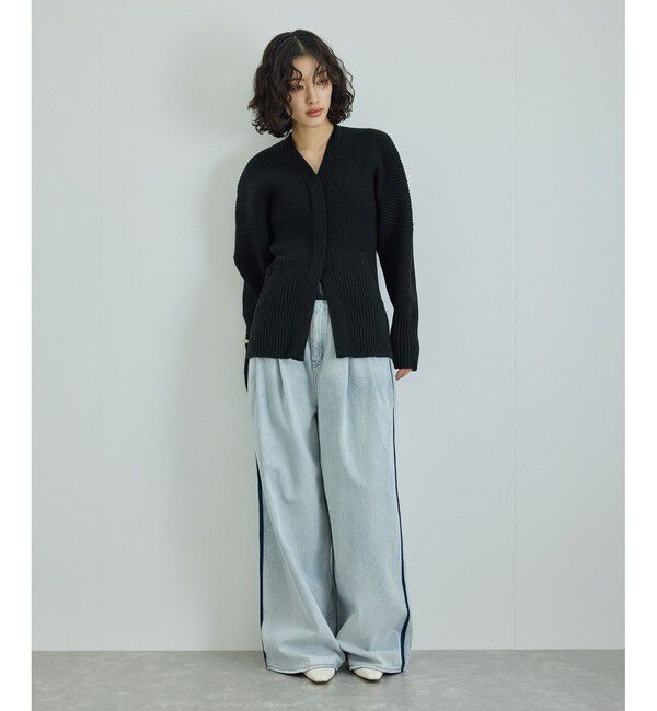 ADAM ET ROPE'「【洗える】フォルムリブカーディガン」|カーディガン|