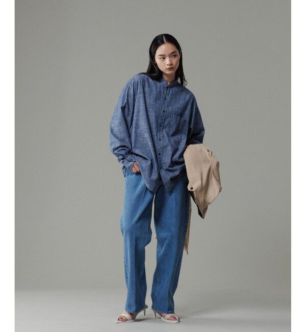 ADAM ET ROPE'「セルビッチ ダンガリー バンドカラーシャツ」|シャツ・ブラウス|