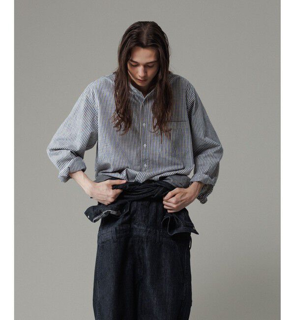 ADAM ET ROPE'「セルビッチ ダンガリー バンドカラーシャツ」|シャツ・ブラウス|