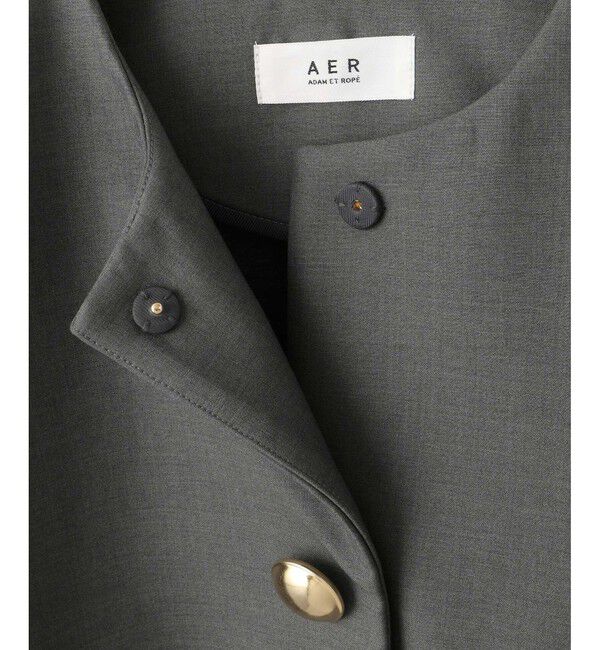 ADAM ET ROPE'「【WEB限定】・【オケージョン】ノーカラーボンディングジャケット」|ノーカラージャケット|