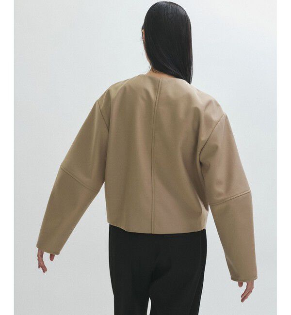 ADAM ET ROPE'「【WEB限定】・【オケージョン】ノーカラーボンディングジャケット」|ノーカラージャケット|