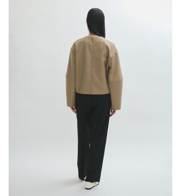 ADAM ET ROPE'「【WEB限定】・【オケージョン】ノーカラーボンディングジャケット」|ノーカラージャケット|