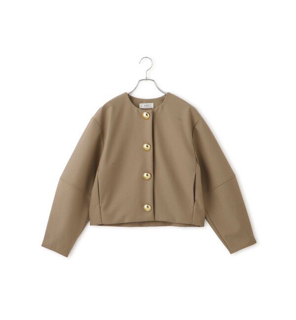 ADAM ET ROPE'「【WEB限定】・【オケージョン】ノーカラーボンディングジャケット」|ノーカラージャケット|