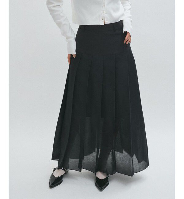 ADAM ET ROPE'「シアーオーガンジープリーツスカート」|スカート|クロメイン