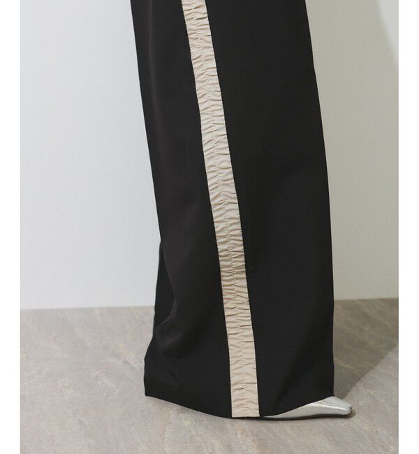 ADAM ET ROPE'「【WEB限定】サイドシャーリングラインワイドパンツ」|チノ|