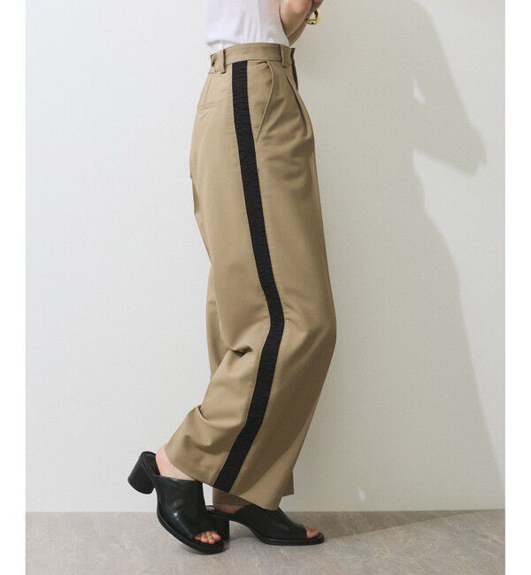 ADAM ET ROPE'「【WEB限定】サイドシャーリングラインワイドパンツ」|チノ|