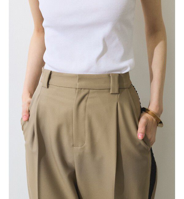 ADAM ET ROPE'「【WEB限定】サイドシャーリングラインワイドパンツ」|チノ|