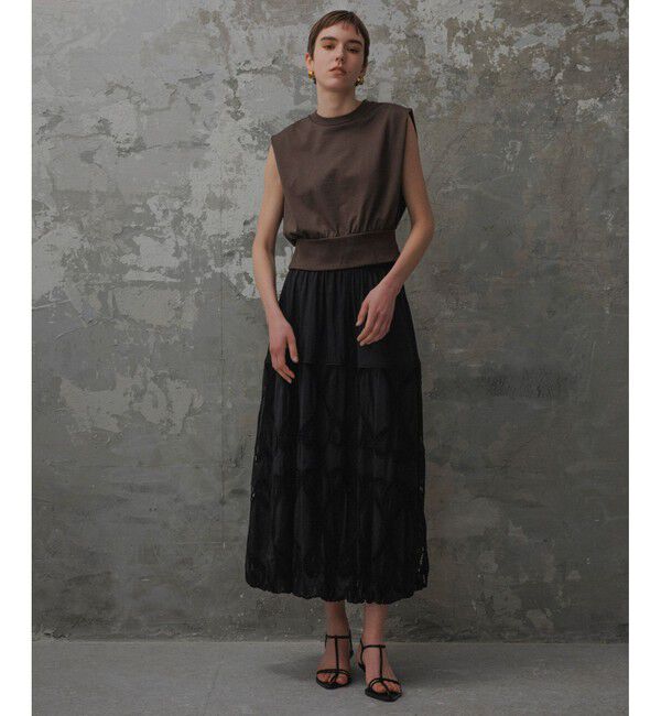 ADAM ET ROPE'「【EMOELLE】・【サステナブル】スリーブレスタックプルオーバー」|Tシャツ・カットソー|