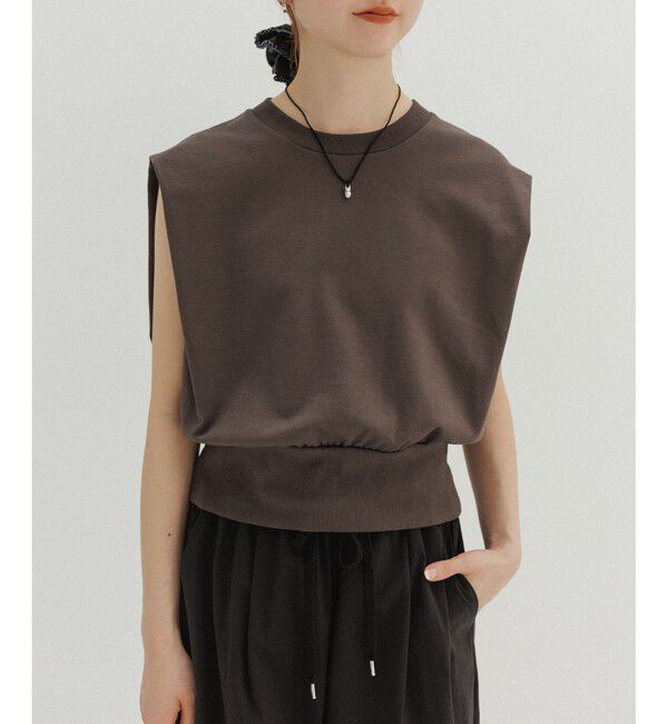 ADAM ET ROPE'「【EMOELLE】・【サステナブル】スリーブレスタックプルオーバー」|Tシャツ・カットソー|