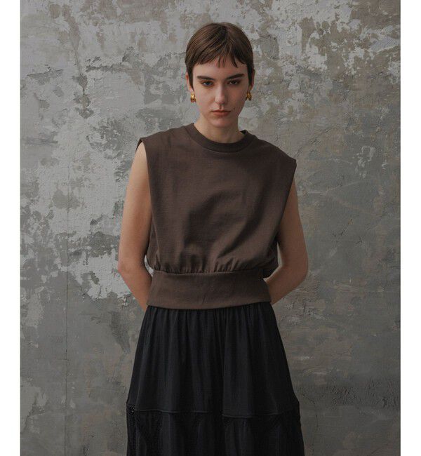 ADAM ET ROPE'「【EMOELLE】・【サステナブル】スリーブレスタックプルオーバー」|Tシャツ・カットソー|