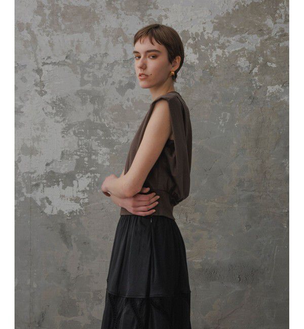 ADAM ET ROPE'「【EMOELLE】・【サステナブル】スリーブレスタックプルオーバー」|Tシャツ・カットソー|