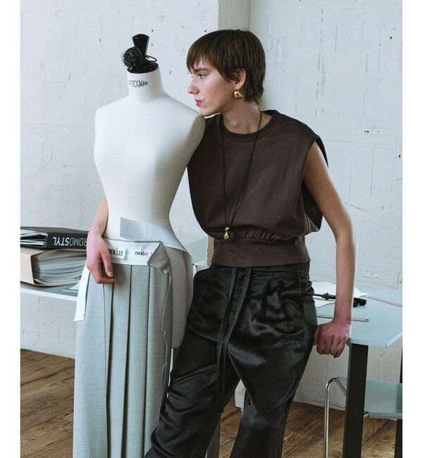 ADAM ET ROPE'「【EMOELLE】・【サステナブル】スリーブレスタックプルオーバー」|Tシャツ・カットソー|