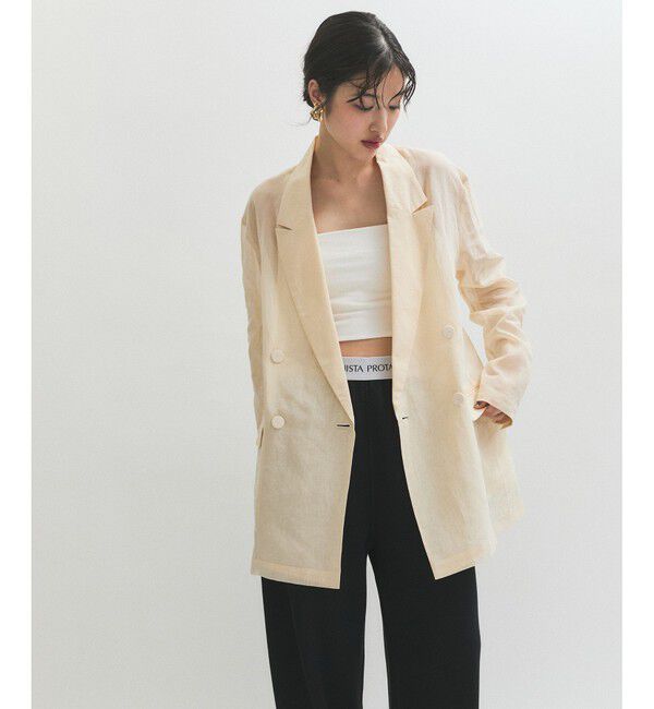 ADAM ET ROPE'「【逸品】ダブルブレストシアージャケット」|テーラードジャケット|