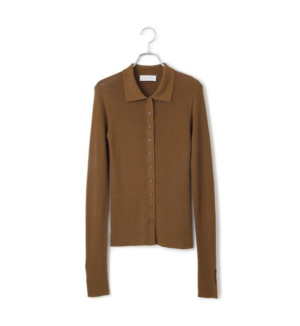 ADAM ET ROPE'「ポロニットリブカーディガン」|カーディガン|