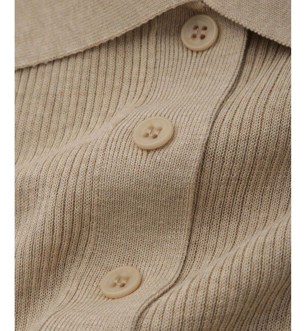 ADAM ET ROPE'「ポロニットリブカーディガン」|カーディガン|