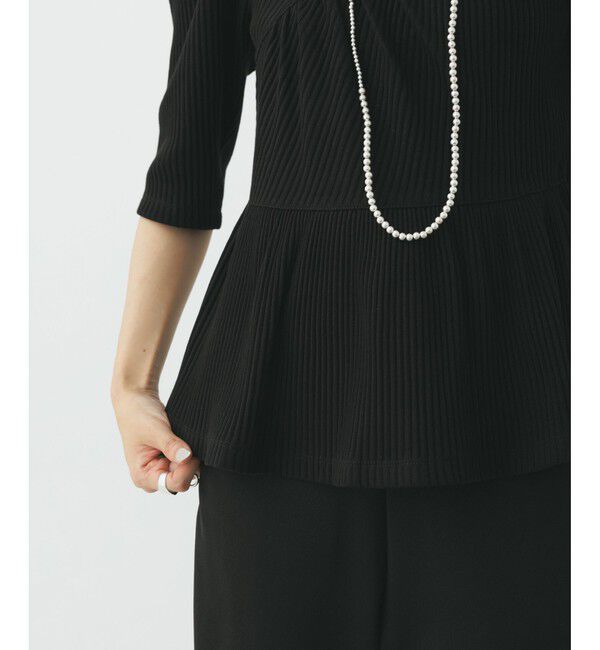 ADAM ET ROPE'「【WEB限定】ハーフスリーブペプラムカットソー」|Tシャツ・カットソー|