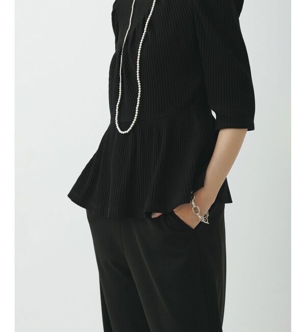 ADAM ET ROPE'「【WEB限定】ハーフスリーブペプラムカットソー」|Tシャツ・カットソー|