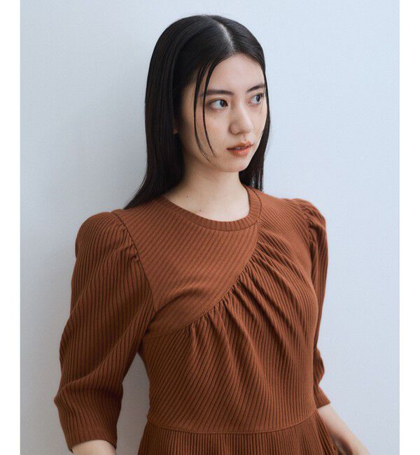 ADAM ET ROPE'「【WEB限定】ハーフスリーブペプラムカットソー」|Tシャツ・カットソー|