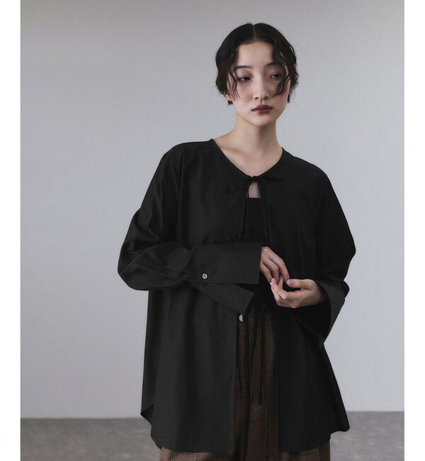 ADAM ET ROPE'「【サステナブル】リボンブラウス」|シャツ・ブラウス|