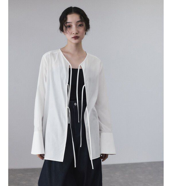 ADAM ET ROPE'「【サステナブル】リボンブラウス」|シャツ・ブラウス|