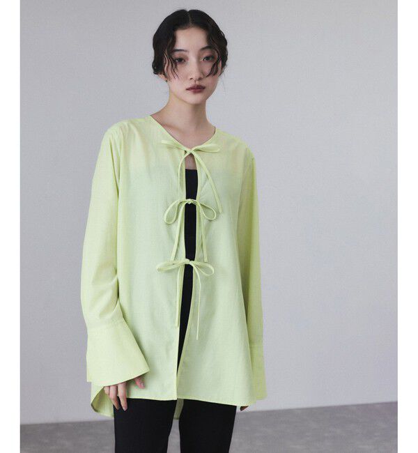 ADAM ET ROPE'「【サステナブル】リボンブラウス」|シャツ・ブラウス|