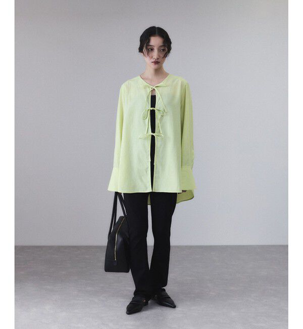 ADAM ET ROPE'「【サステナブル】リボンブラウス」|シャツ・ブラウス|