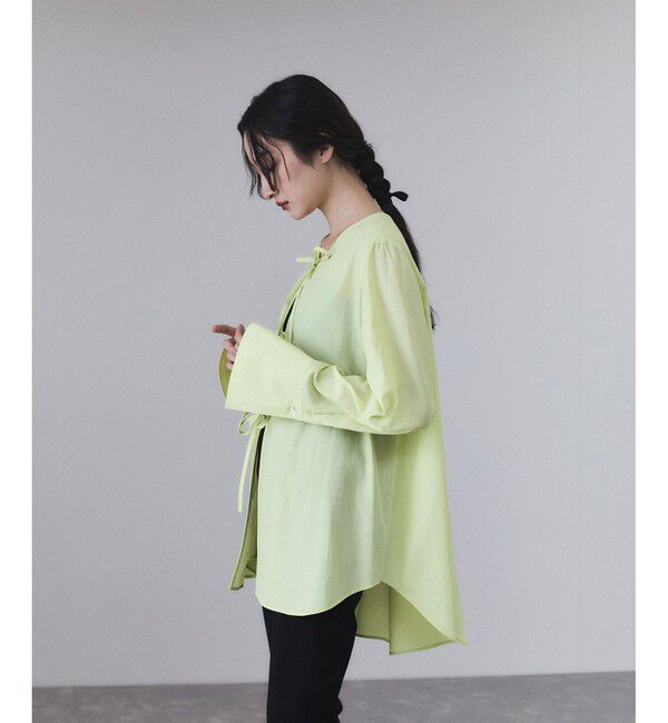 ADAM ET ROPE'「【サステナブル】リボンブラウス」|シャツ・ブラウス|