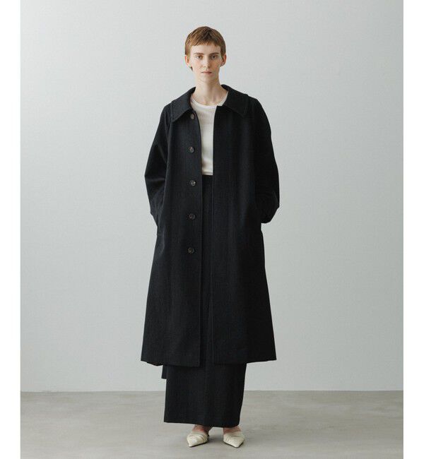 ADAM ET ROPE'「【EMOELLE】ハイカラーオーバーサイズコート」|ステンカラーコート|スミクロ(05)