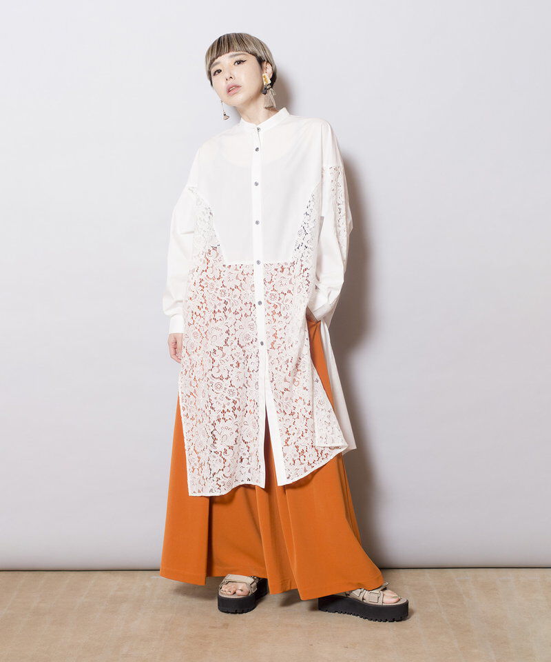  「レース切替ブラウス」|ワンピース|