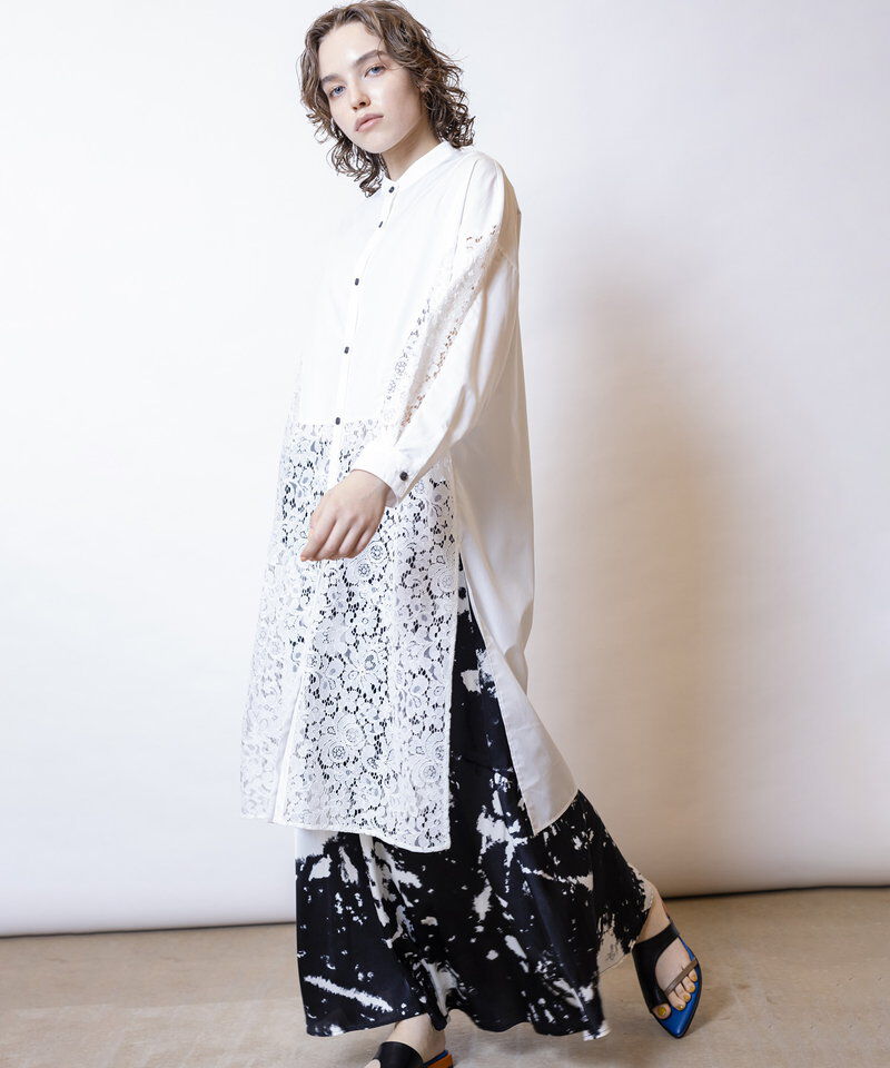  「レース切替ブラウス」|ワンピース|