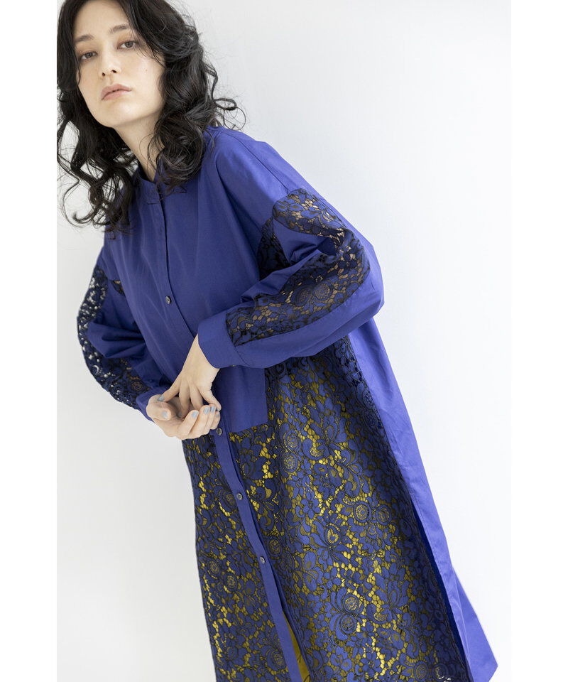  「レース切替ブラウス」|ワンピース|