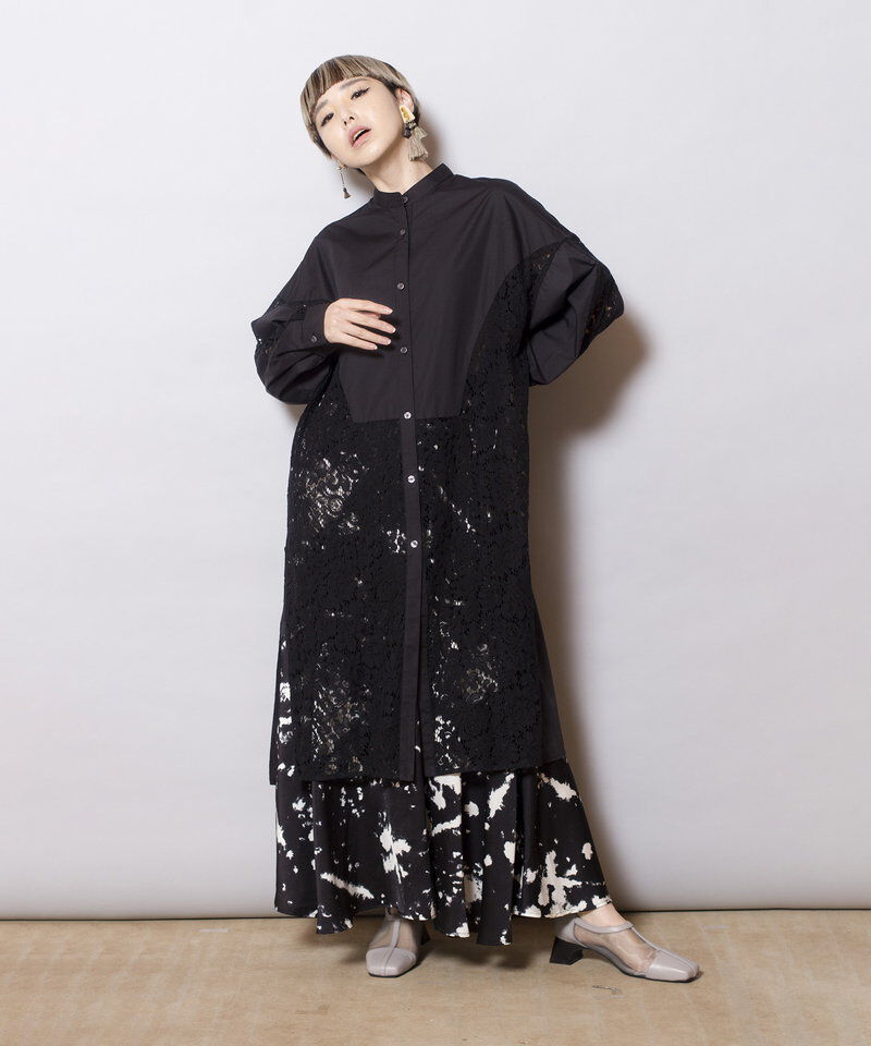  「レース切替ブラウス」|ワンピース|
