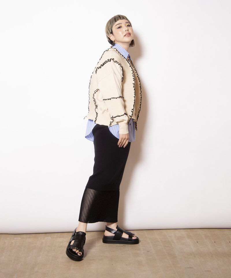  「2WAYメローステッチニットカーディガン」|ニット・セーター|