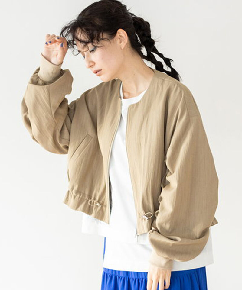  「ギャザージップブルゾン」|ブルゾン・スタジャン|BEIGE