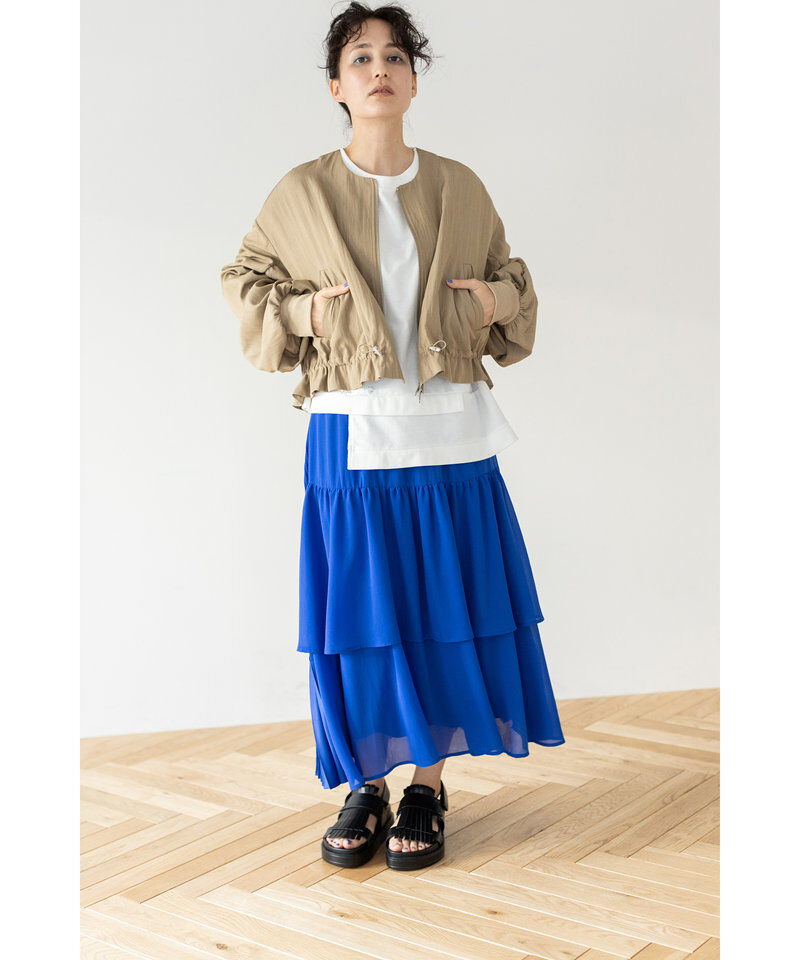  「ギャザージップブルゾン」|ブルゾン・スタジャン|