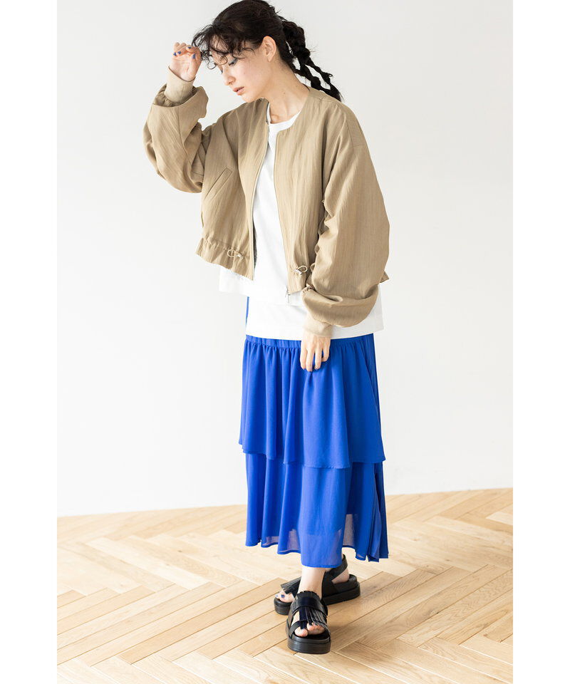  「ギャザージップブルゾン」|ブルゾン・スタジャン|